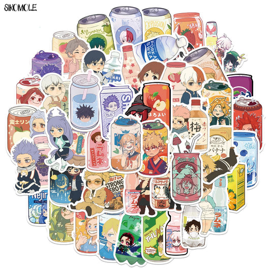 10/30/50PCS Mix Anime Drinks Characters Stickers Cartoon Beverage Bottle DIY Toy Guitar Motor Luggage Decals Graffiti Sticker F5