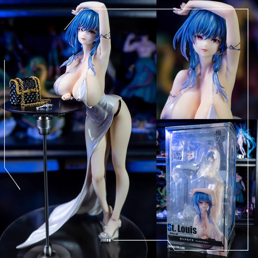 25CM Azur Lane Anime Sexy Girl St. Louis 1/7 Dress Ver PVC Action Figure Game Statue Adults Collection Model Doll Toys Gifts