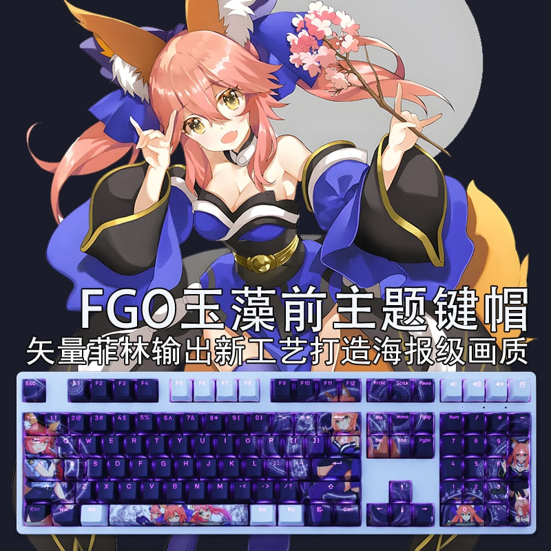 1 Set PBT Dye Subbed Keycaps Cartoon Anime Gaming Key Caps OEM Profile Backlit Keycap For Fate/Grand Order FGO Tamamo no Mae