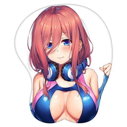 3D Mouse Pad Nakano Miku The Quintessential Quintuplets Anime Wrist Rest Silicone Sexy Creative Gaming Mousepad Mat