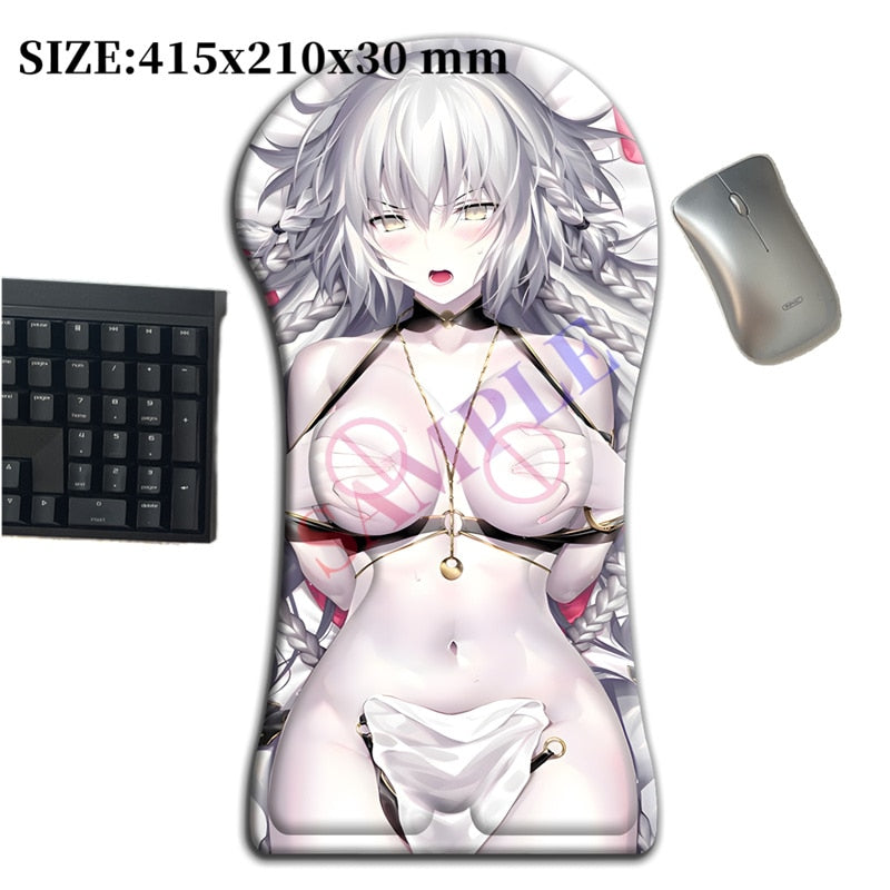 415mm Fate stay Night Jeanne D&#39;arc Alter Sexy Oppai Gaming Pad 3D Whole Body Mouse Pad Large Arm Wrist Rest Anime Gamer desk mat