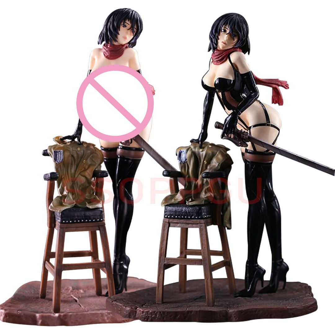 Attack on Titan Shingeki no Kyojin Figure Mikasa Ackerman Anime PVC Action Figure Toy GK Game Statue Adult Collection Model Doll