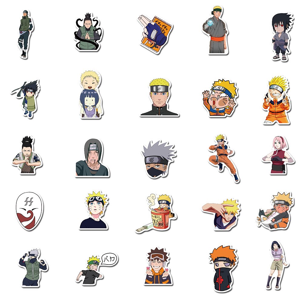 100 Stks/Pak Naruto Stickers Anime Cijfers Uzumaki Kakashi Uchiha Sasuke  Waterdichte Laptop Skaterboard Bagage Case Sticker BNPZ From Customonline,  $6.62
