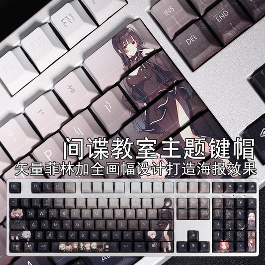 108 Keys PBT 5 Sides Dye Subbed Keycaps Cartoon Anime Gaming Key Caps Cherry Profile Keycap For SPY ROOM