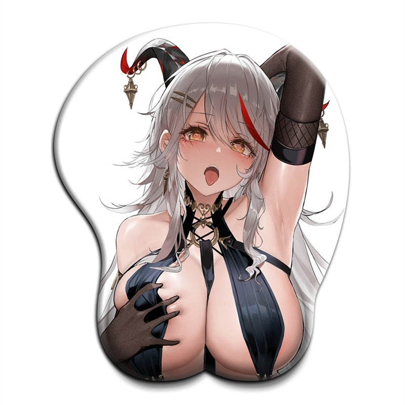 Azur Lane Big Oppai 3D Gaming Mousepad with Wrist Rest Breasts Mouse Pad for Pc Gamer Mat Soft and Comfortable