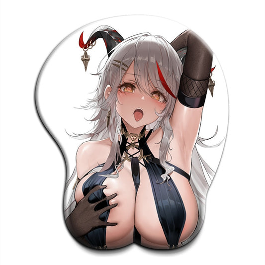 Azur Lane Big Oppai 3D Gaming Mousepad with Wrist Rest Breasts Mouse Pad for Pc Gamer Mat Soft and Comfortable