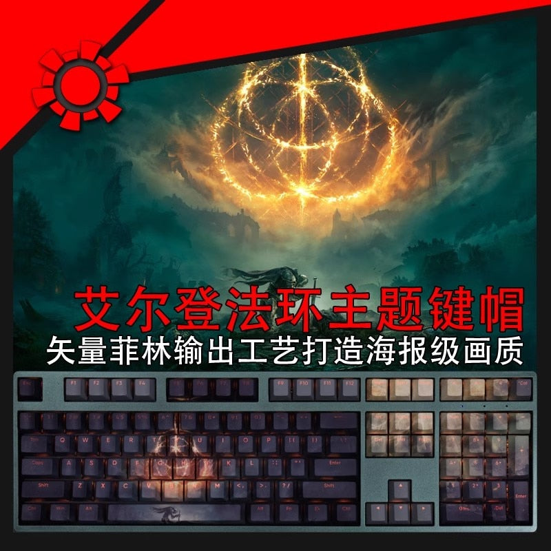 108 Keys/set Ring Keycap PBT Dye Subbed Backlit Keycaps Gaming Key Caps For ANSI 61 87 104 108 Layout Mechanical Keyboard Steam