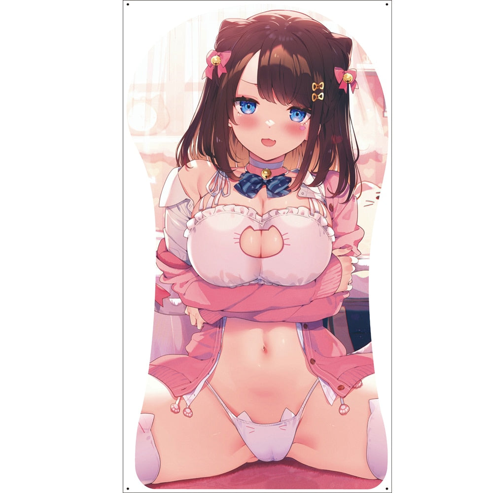 2022 New humanoid mouse pad office computer beauty chest 3d three-dimensional mouse pad wrist guard silicone wrist pad anime