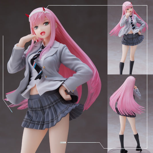 19cm Darling in the FranXX Zero Two Seifuku ver. Pvc Action Figure Decoration Japanese Anime Collection toys model doll gift