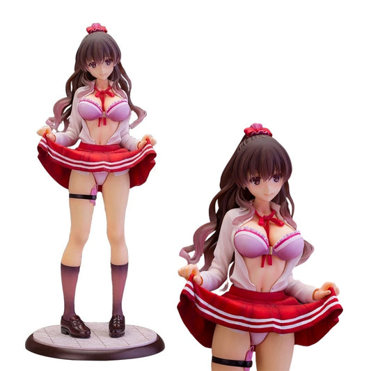 18CM Misaki Kurehito Anime Hatano Sharo Action Figure Sexy Bikini Pleated Skirt Beautiful Girl Standing Model Toys PVC Gift Doll