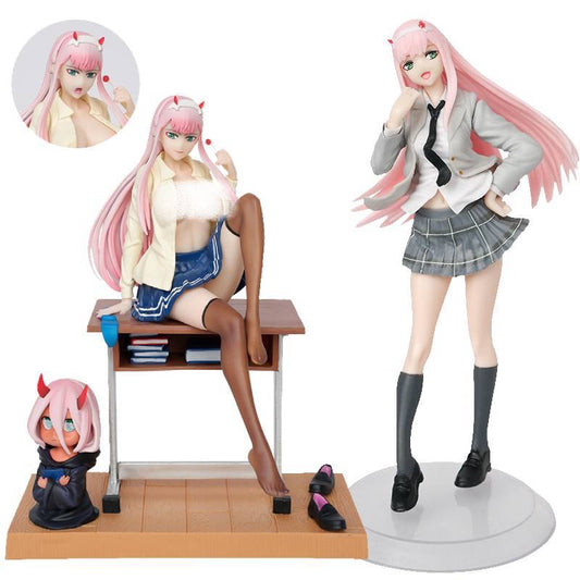 DARLING In The FRANXX Figure Zero Two PVC Anime Action Figurine 25cm Toys Collection Model Doll Christmas Birthday Gifts