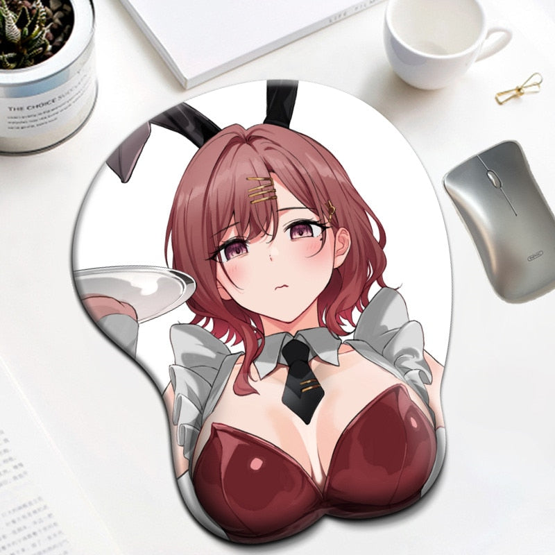 Idolmaster Shiny Colors Higuchi Madoka kawaii desk pad sexy boobs mousepad with wrist rest 3D big oppai anime gaming mouse pad