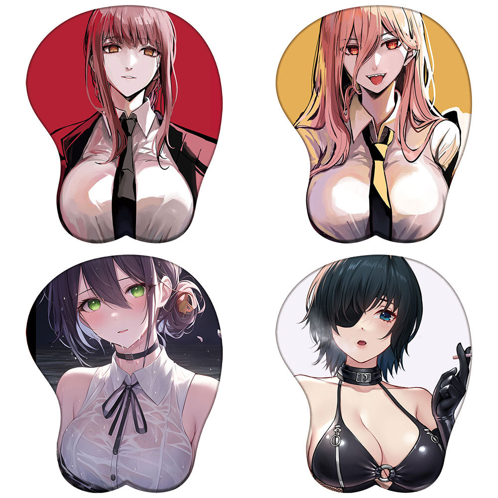 Chainsaw Man 3D Silicone Mousepad Makima Power Reze Kobeni Himeno 3D Wristband Mouse Pad Anime Game Sexy 3D Wrist Rest Mouse Mat