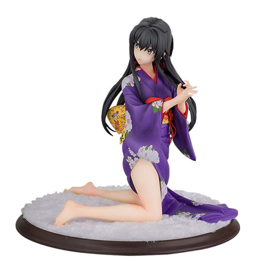 Figurine d'anime japonais Yukinoshita Yukino Kimono sexy à genoux 12 cm Modèle de poupée Bureau Collection statique Cadeau Ornement Jouets