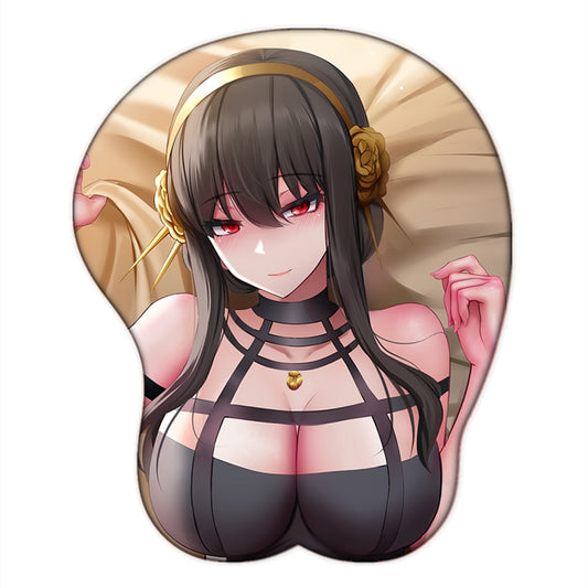 Anime SPY×FAMILY Yor Forger Briar 3D Breast Mouse Pad Soft Silicone Big opaii Mousepad with Wrist Rest Desk Pad