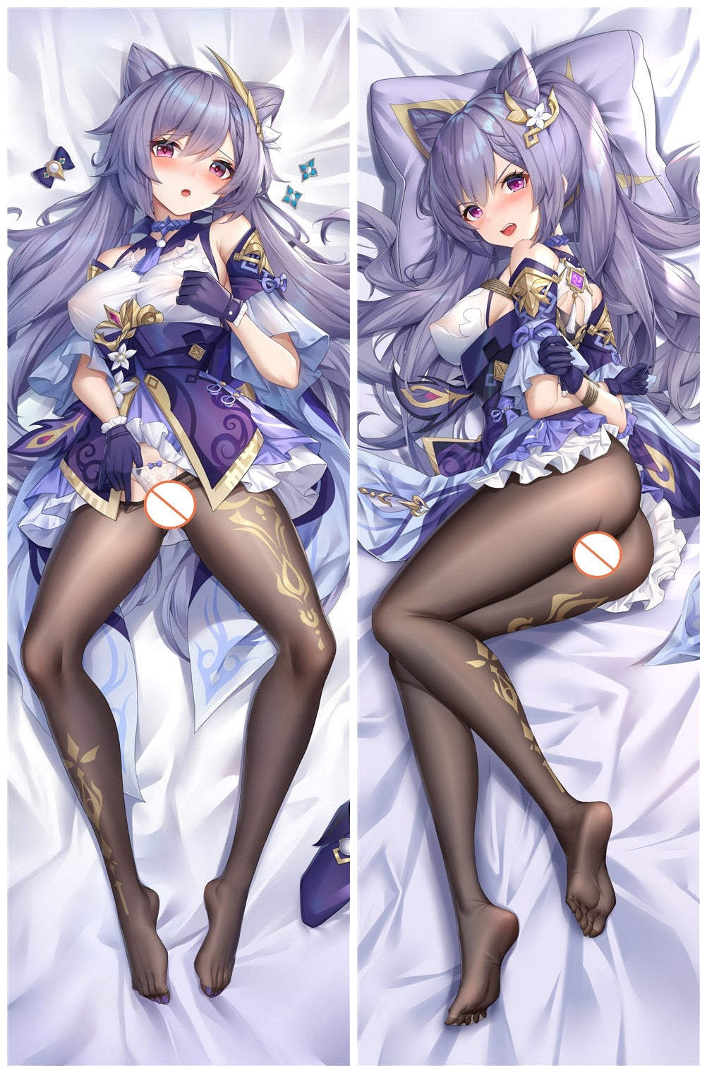 Dakimakura Anime Pillow Case Keqing (Genshin Impact) Print Life-size Body Pillow Cover HalloweenChristmas Decoration 2023