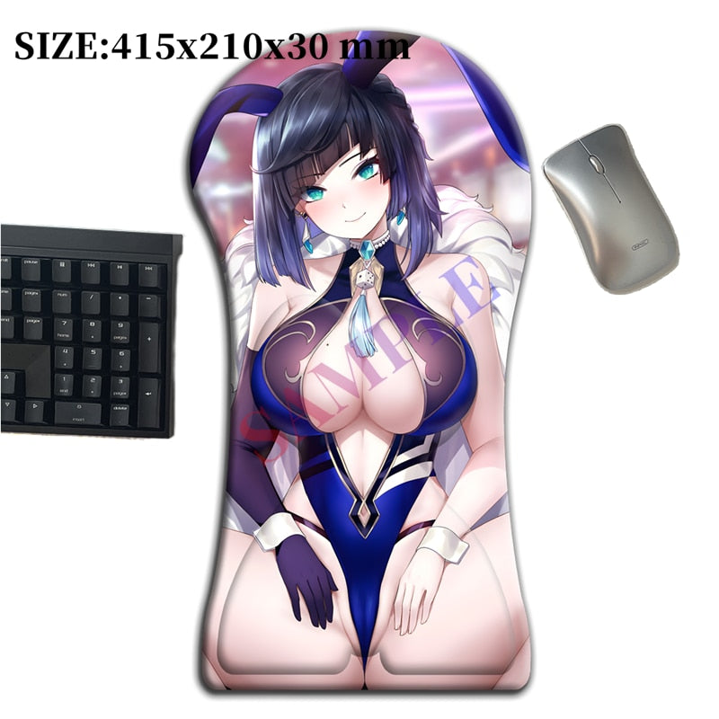 415mm Genshin Impact Yelan Sexy 3D Whole Body Oppai Gaming Pad Mouse Pad Large Arm Wrist Rest Anime Gamer Desk Mat