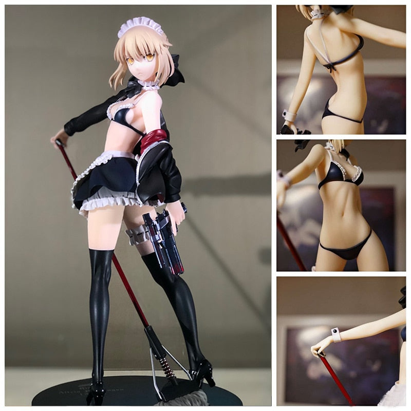 Fate/Grand Order Anime Figure Saber Altria Pendragon Swimwear Maid PVC Action Figure Toy Statue Model Toys Adult Collection Doll