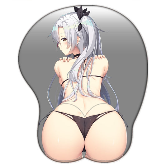 Prinz Eugen Azur Lane 3D Ass Non-slip Mat Cute Mousepad with Soft Wrist Rest Silicone Sexy Big Oppai Mouse Pad