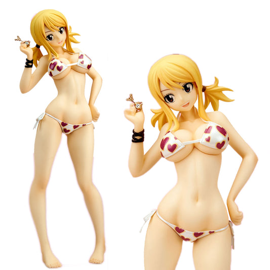 24cm FAIRY TAIL Lucy Heartfilia 1/7 PVC Cute Sexy Girl Anime Figure Toy Hentai Model Dolls Adult Collection Gift