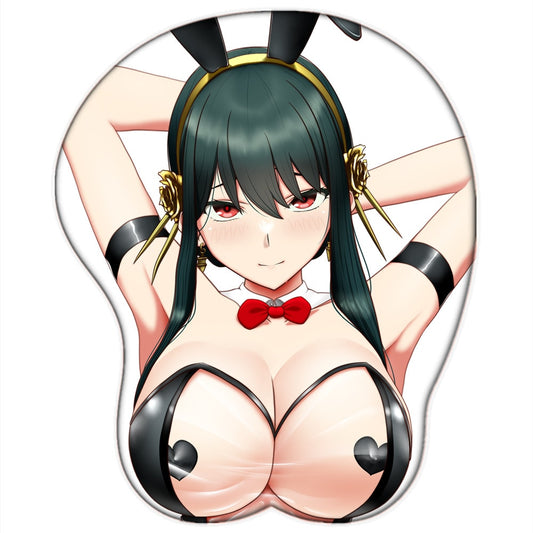 SPY FAMILY Yor Forger Briar Anime 3D Mouse Pad Silicone Gel Oppaii Mousepad with Wrist Rest 2way Fabric Sexy Desk Pad