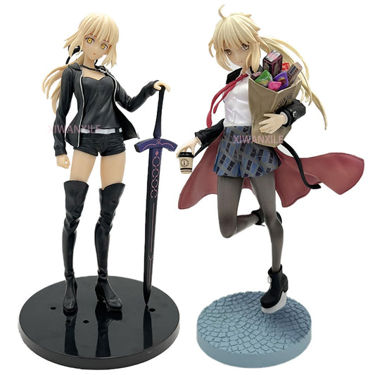 23cm Fate/Grand Order Sexy Anime Figure Saber Altria Pendragon Action Figure Saber Alter Casual Wear Figurine Model Doll Toys