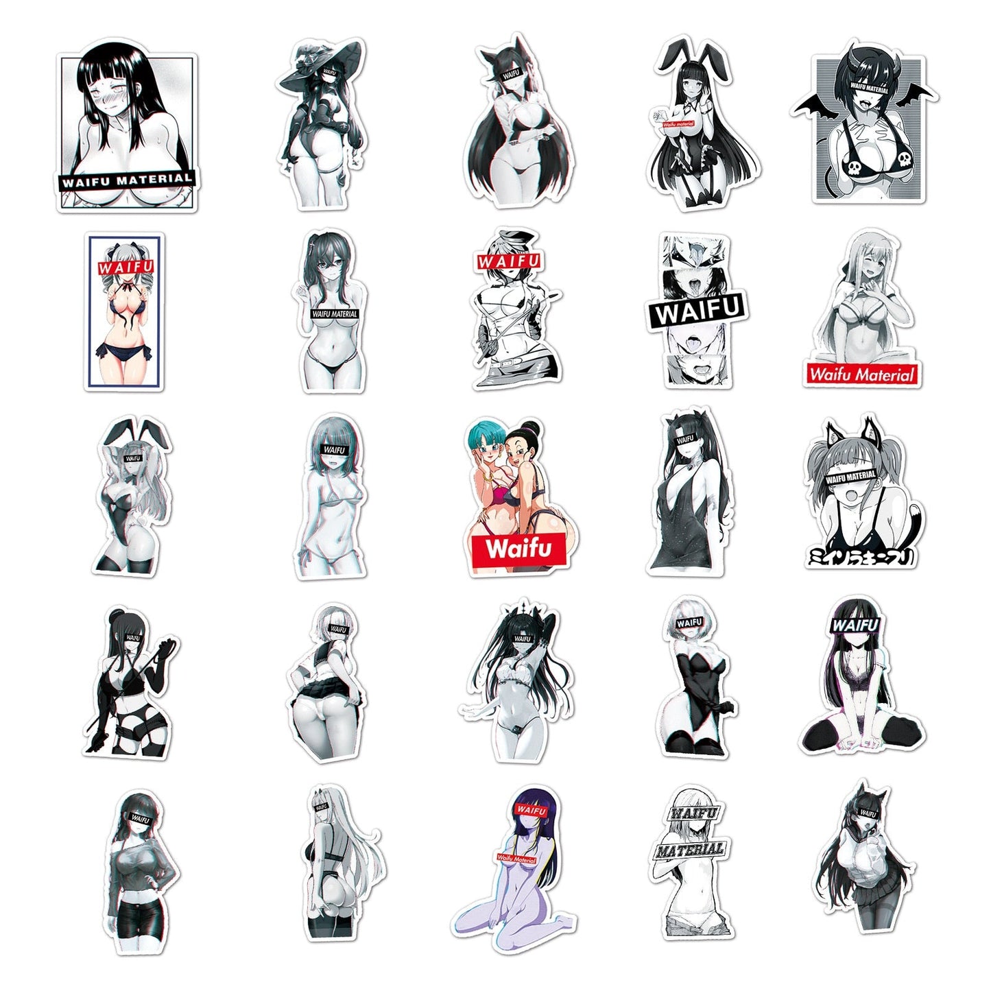 100pcs Lewd anime Decal Stickers | beauty girl Waifu stickers Decal Stickers | For  suitcase laptop Car Truck Waterproof Car stickers