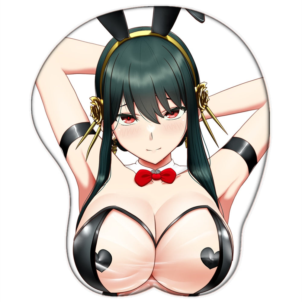 SPY FAMILY Yor Forger Briar Anime 3D Mouse Pad Silicone Gel Oppaii Mousepad with Wrist Rest 2way Fabric Sexy Desk Pad