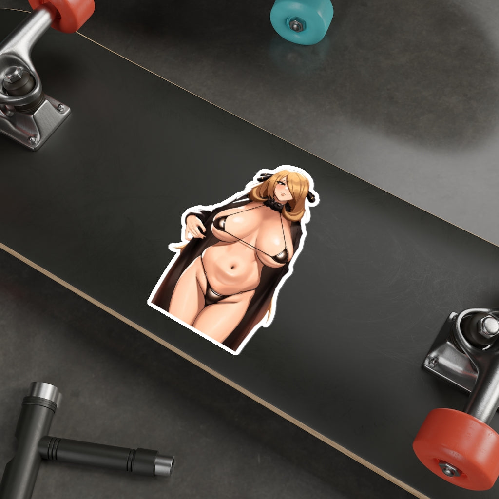 Thick Boobs Cynthia Pokemon Waterproof Sticker - Ecchi Vinyl Decal