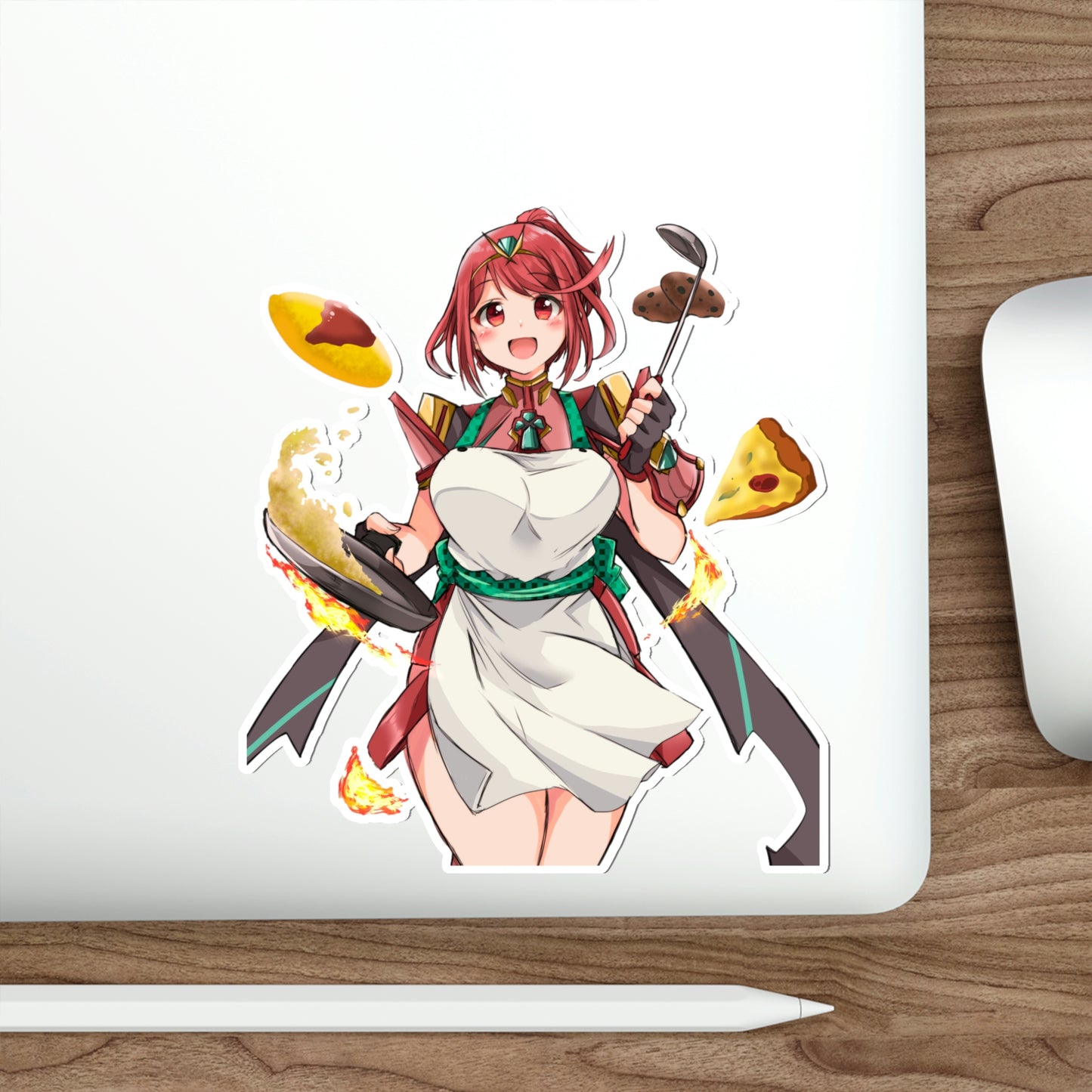 Xenoblade Pyra Cooking Waterproof Sticker - Ecchi Vinyl Decal