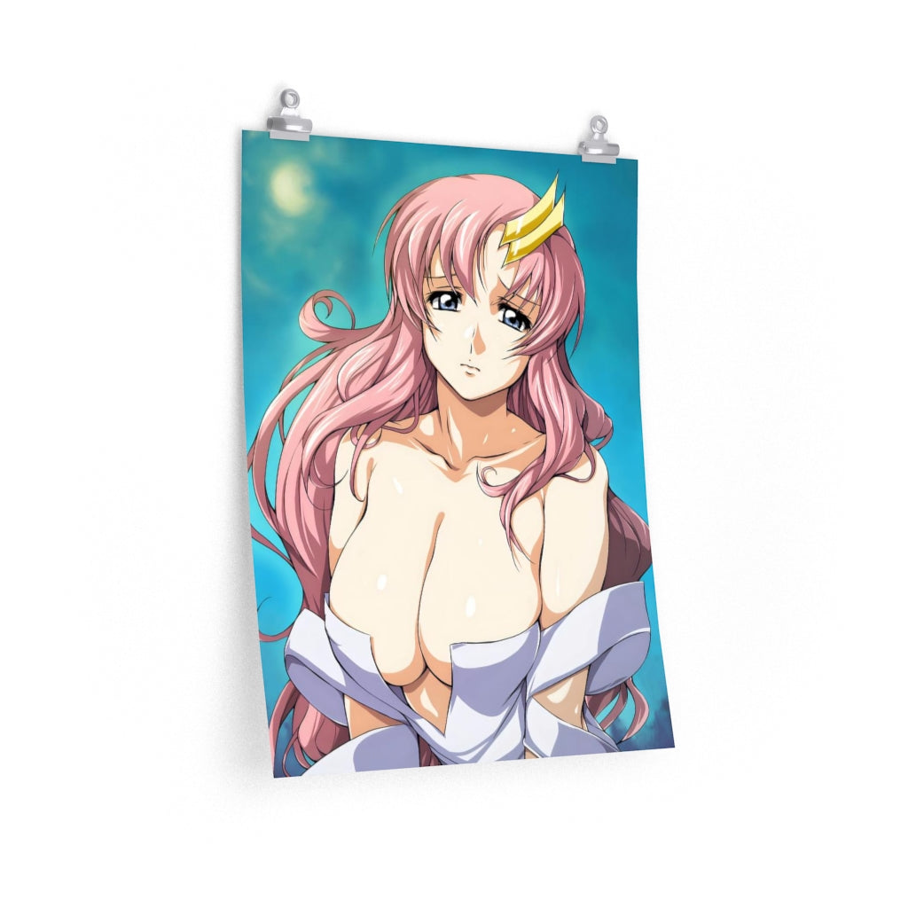 Big Boobs Lacus Clyne Gundam Ecchi Poster - Lewd Premium Matte Vertical Poster - Adult Wall Art