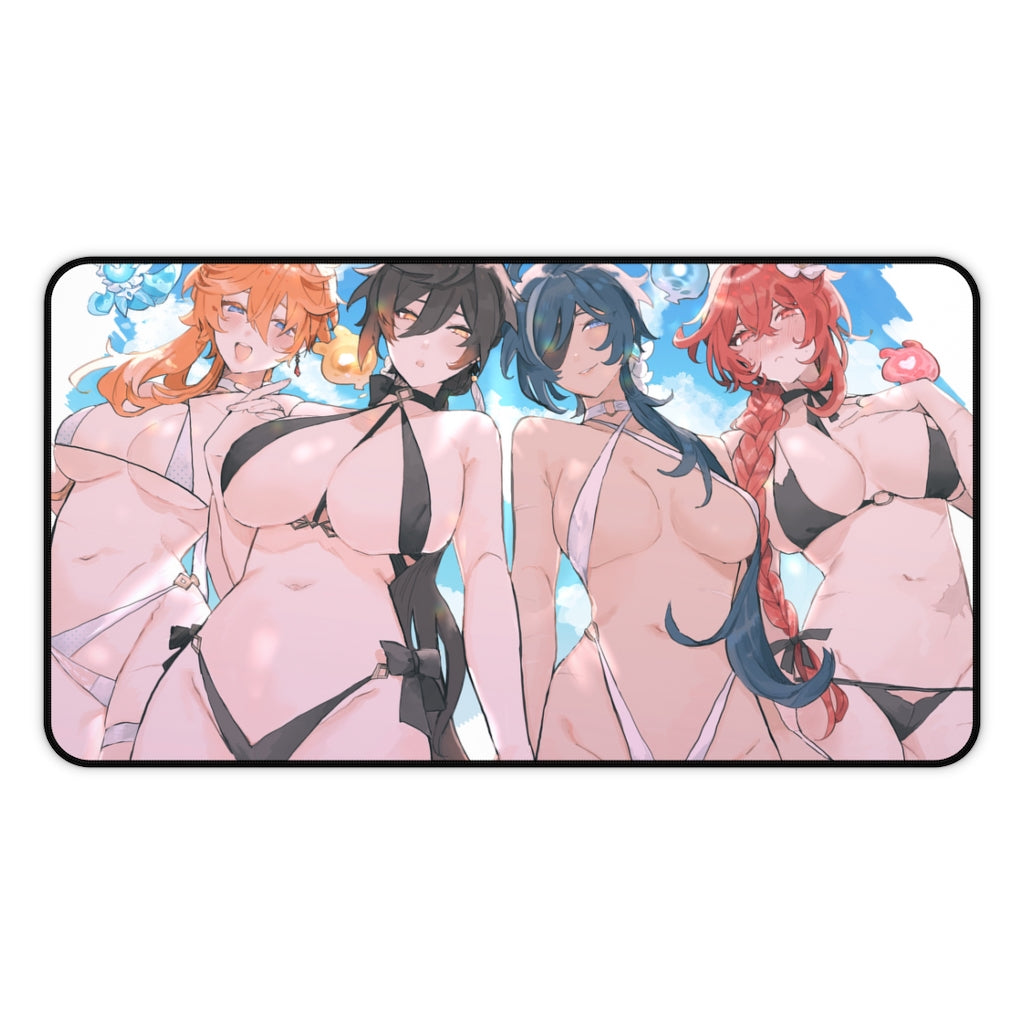 Genshin Impact Ecchi Desk Mat | Male Cast Gender Swap | Large Gaming Mousepad - MTG Playmat