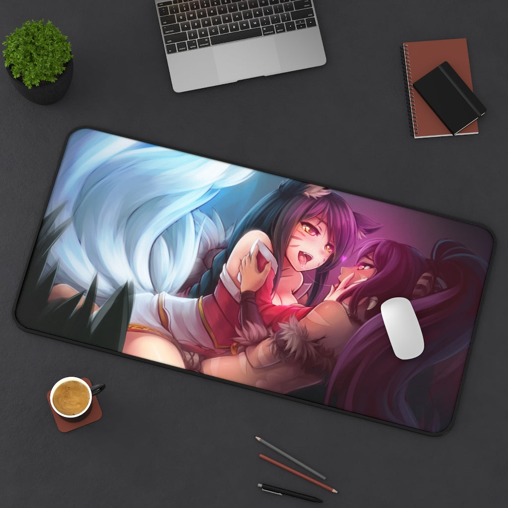 League of Legends Ahri and Nidalee Yuri Desk Mat - Non Slip Mousepad