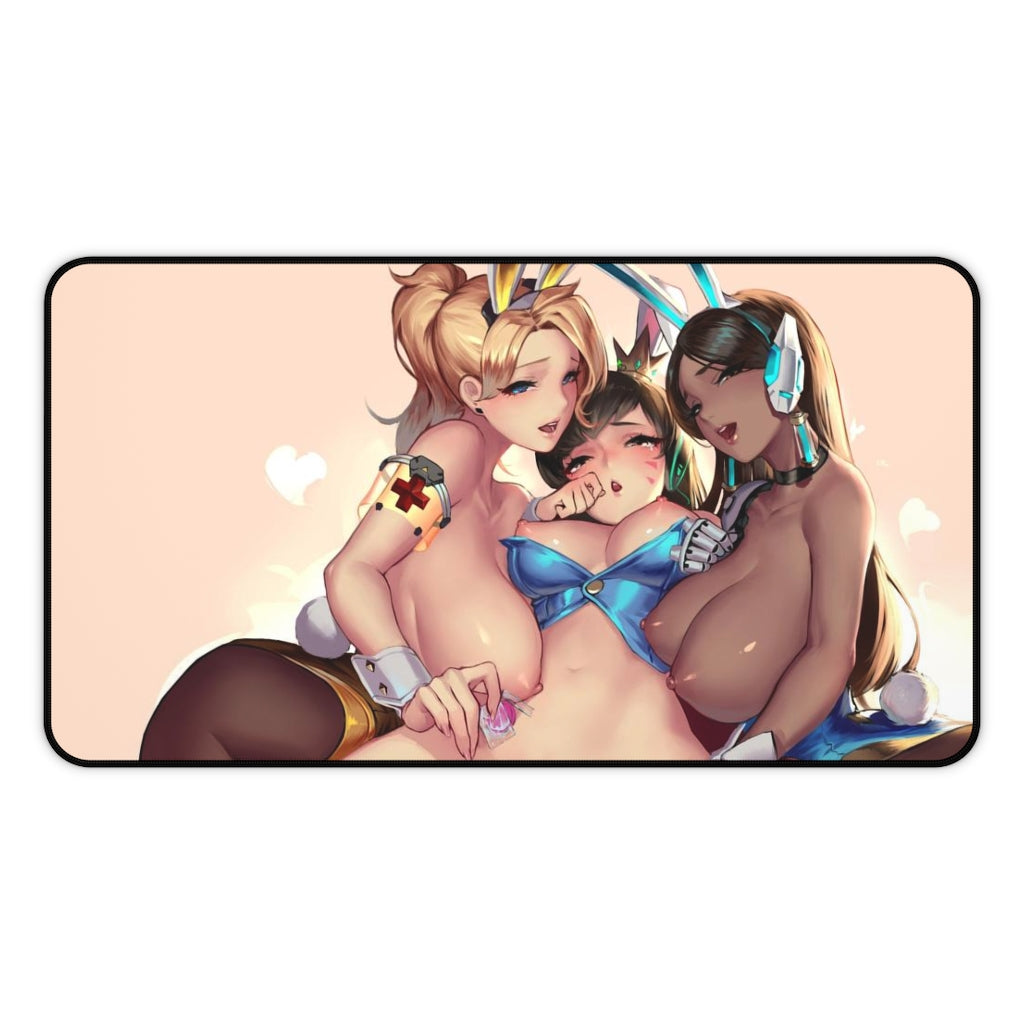 Nude D.Va Mercy Symmetra Hentai Overwatch Desk Mat - Lewd Mousepad - Gaming Girls Playmat