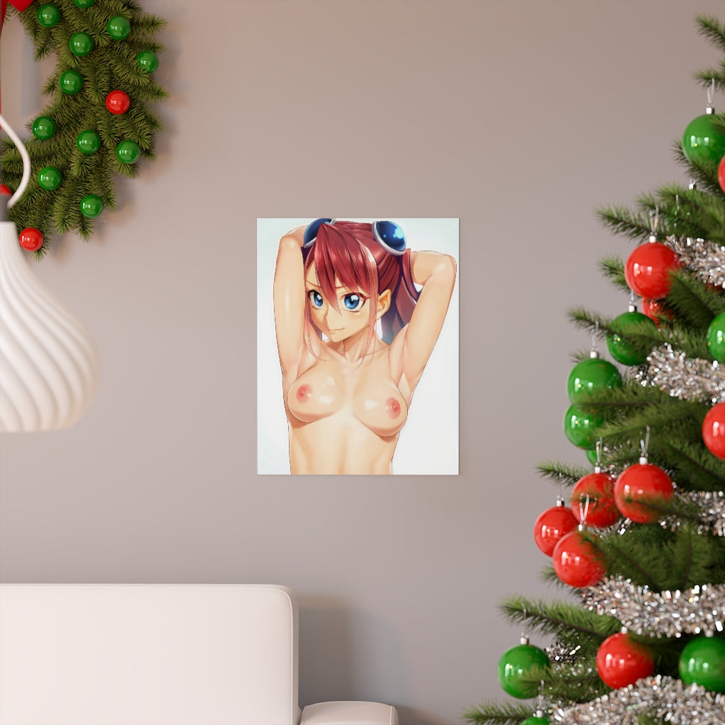 Nude Boobs Hiiragi Yuzu YuGiOh Ecchi Poster - Lewd Premium Matte Vertical Poster - Adult Wall Art