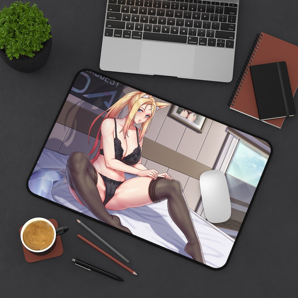 Lingerie Ahri Sexy Mousepad - League of Legends Ecchi Desk Mat - LoL Gaming Playmat