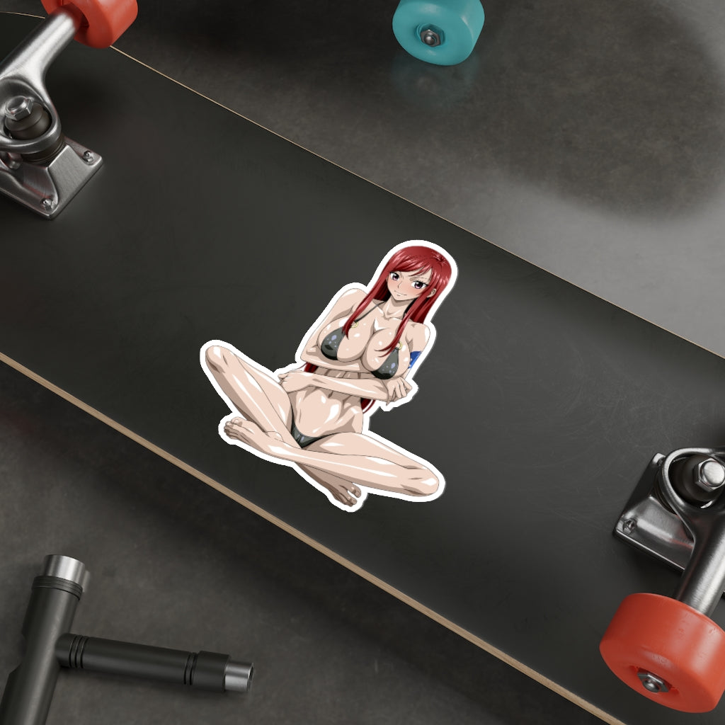 Fairy Tail Thick Erza Scarlet Bikini Waterproof Sticker - Ecchi Vinyl Decal