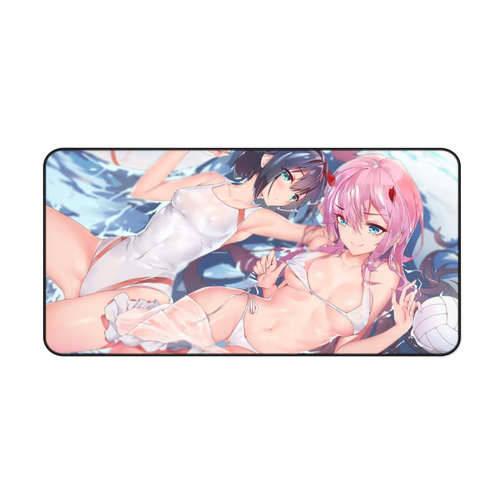 Bikini Zero Two and Ichigo Darling In The Franxx Desk Mat - Non Slip Mousepad