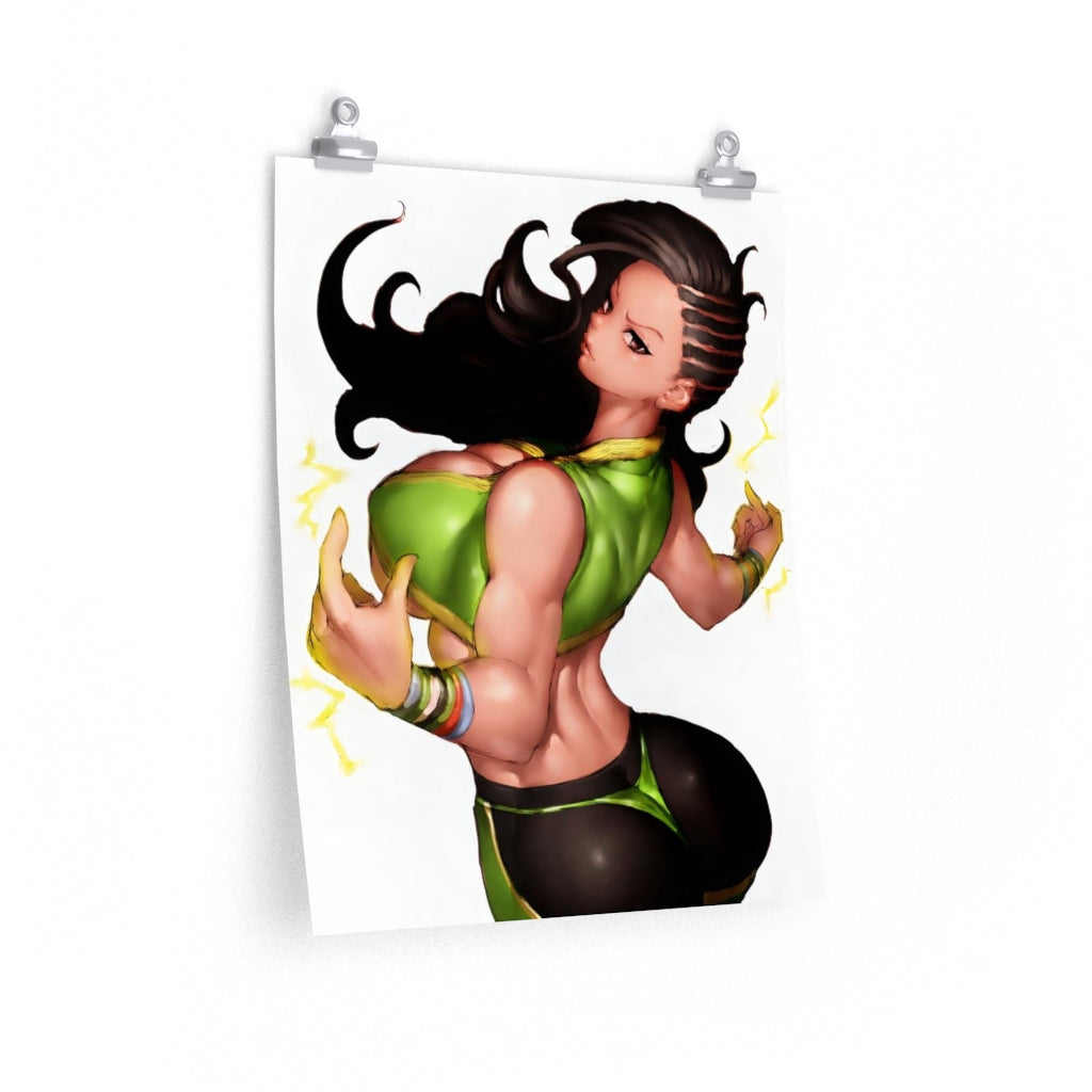 Laura Matsuda Street Fighter Poster - Lewd Premium Matte Vertical Poster - Adult Wall Art