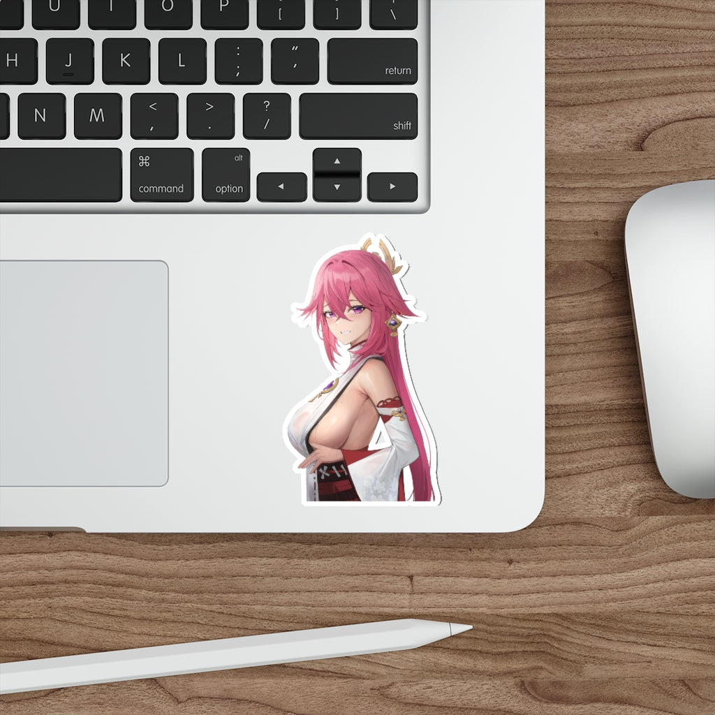 Side Boob Yae Miko Genshin Impact Ecchi Vinyl Decal Waterproof Sticker - Ecchi Vinyl Decal