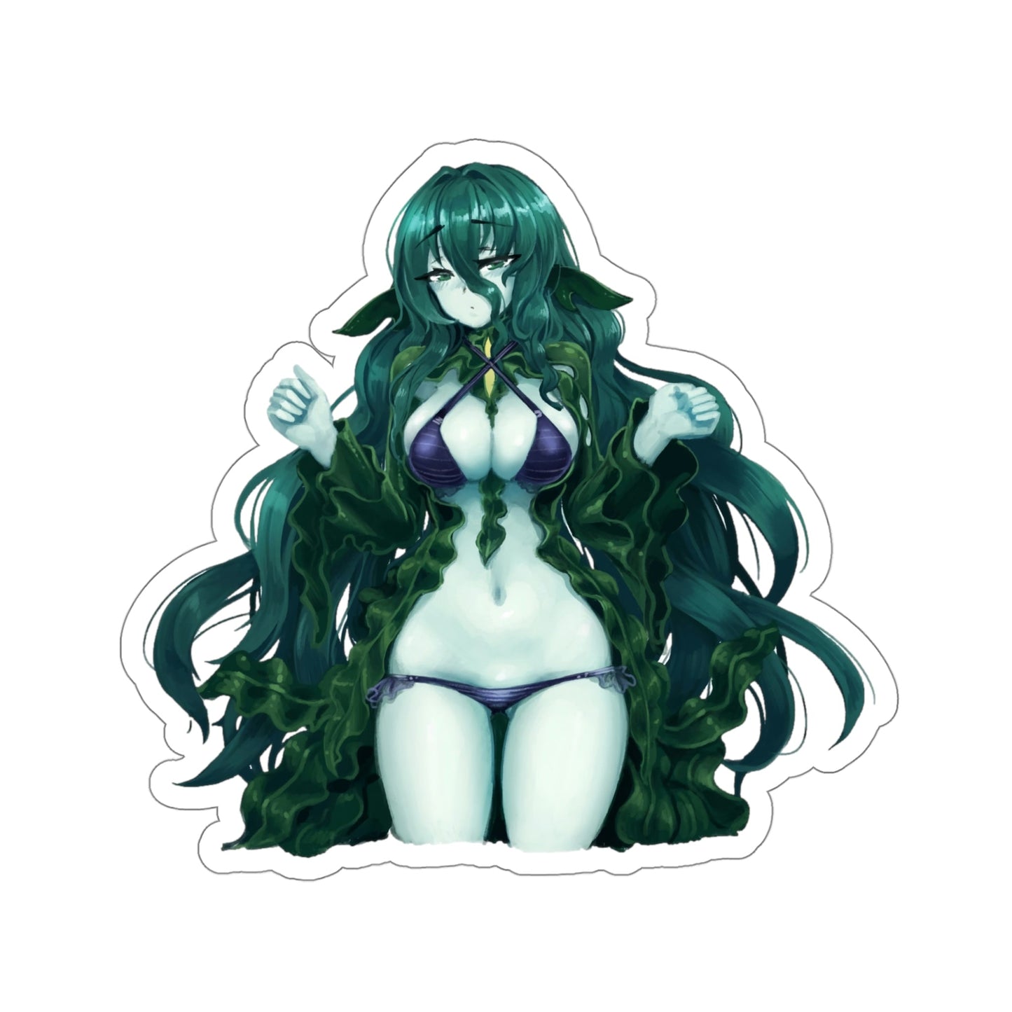 Sexy Flow Kelp Monster Girl Encyclopedia Waterproof Sticker - Weatherproof Vinyl Car Decal