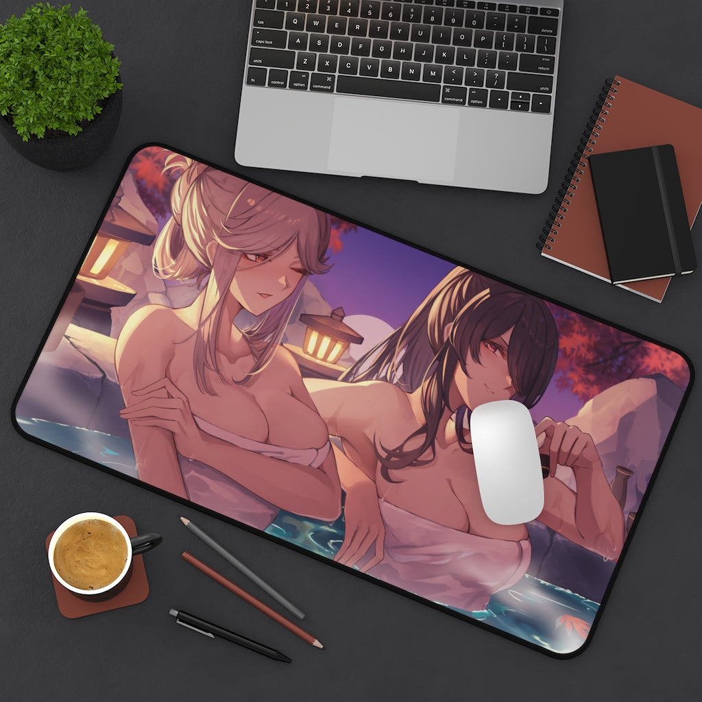 Genshin Impact Mousepad - Onsen Beidou And Ningguang Large Desk Mat - Mouse Pad - Ecchi MTG Playmat