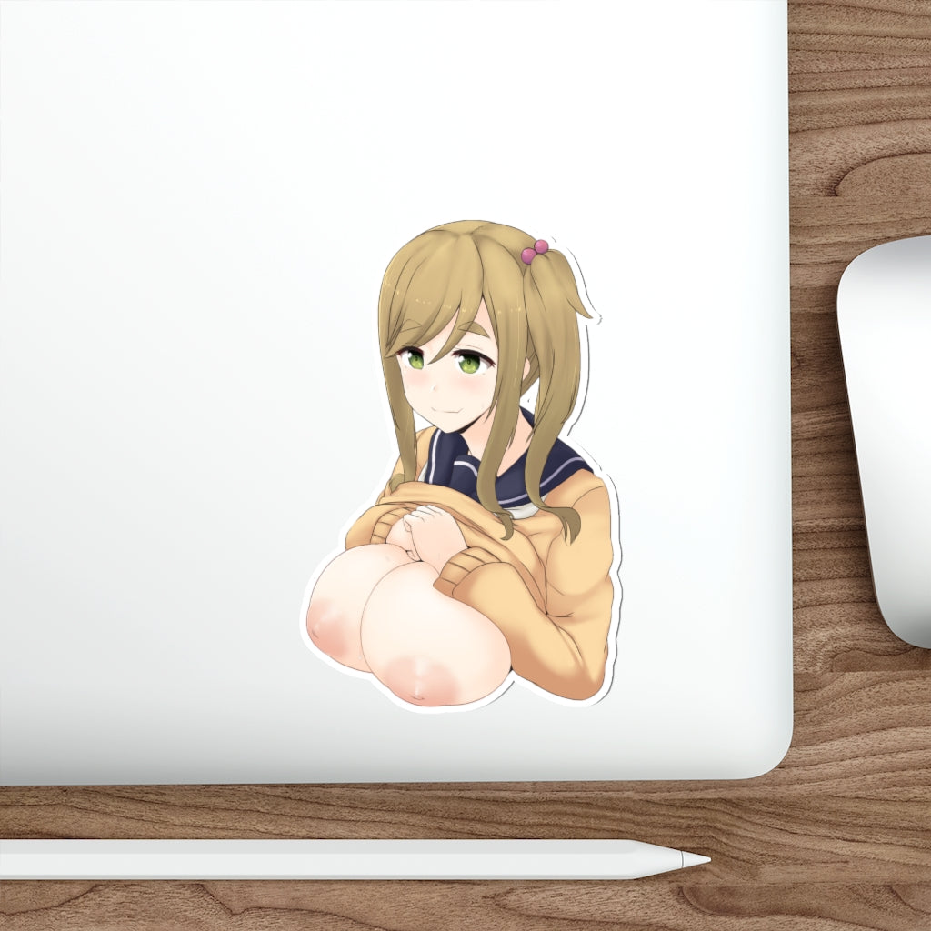 Nude Tits Inuyama Aoi Yurucamp Peeker Waterproof Sticker - Ecchi Vinyl Decal