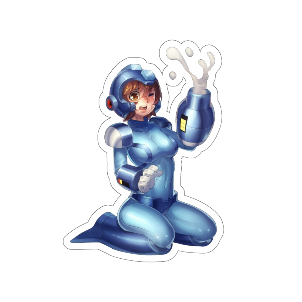 Female Megaman Shoot Waterproof Sticker - Ecchi Vinyl Decal