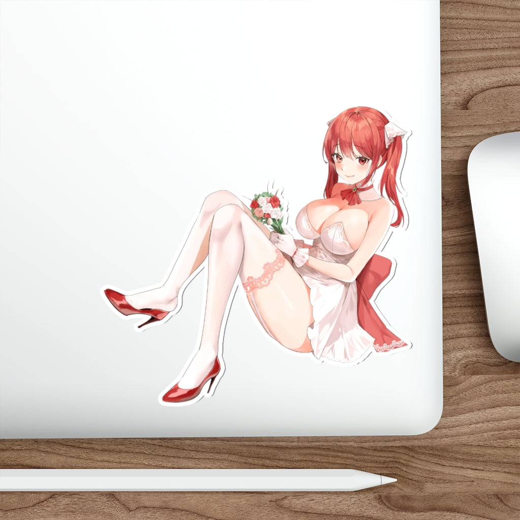 Hololive Sexy Bride Houshou Marine Waterproof Sticker - Ecchi Vinyl Decal