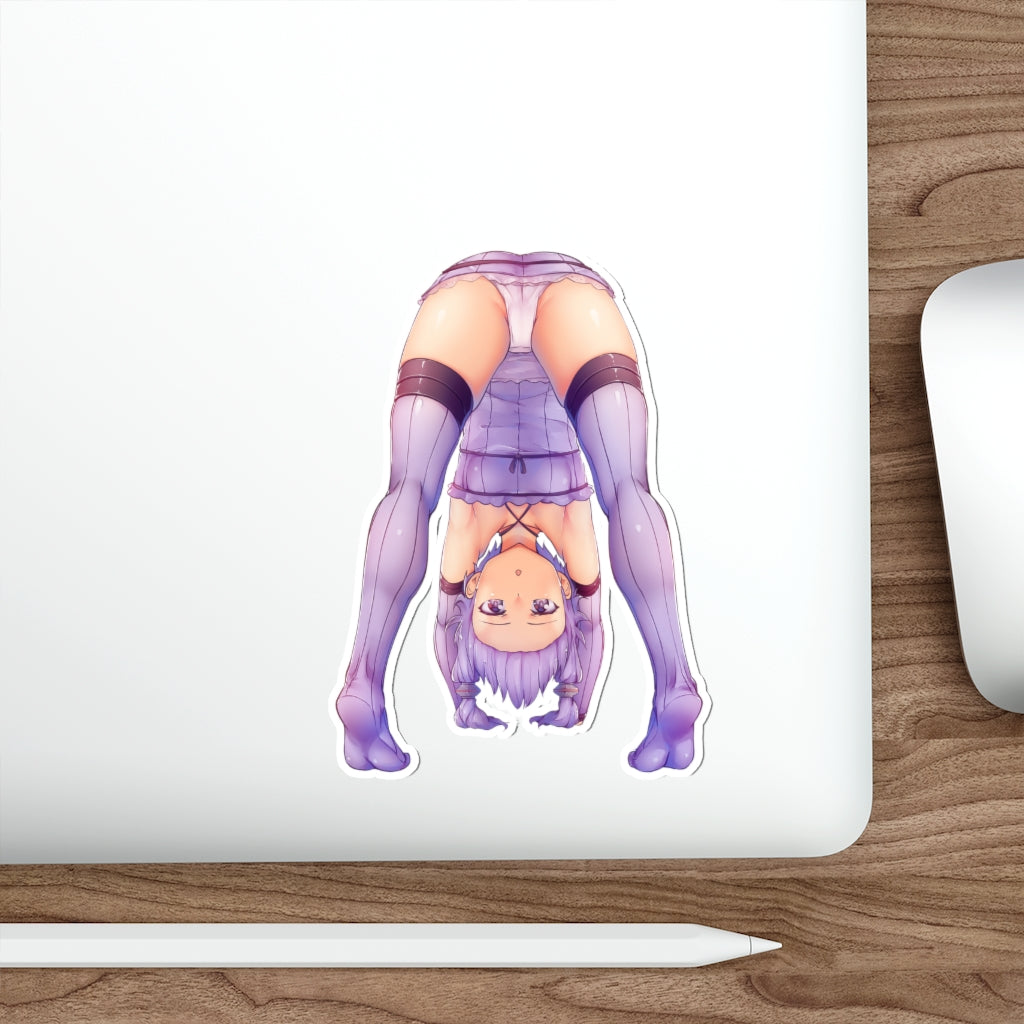 Upside Down Panties Yuzuki Yukari Voiceroid Waterproof Sticker - Ecchi Vinyl Decal