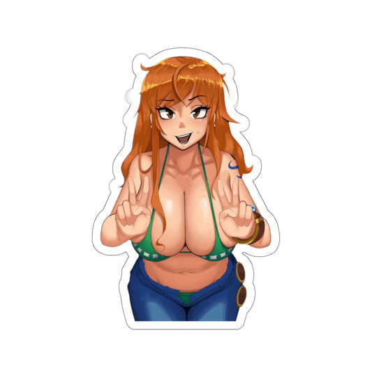 Autocollant imperméable One Piece Nami aux gros seins - Décalcomanie en vinyle Ecchi