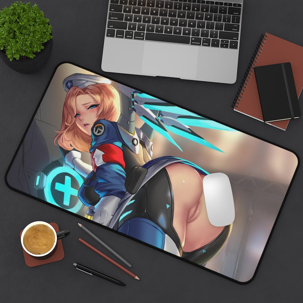 Hentai Nude Butt Mercy Combat Medic Ziegler Overwatch Desk Mat - Lewd Mousepad - Gamimg Girl Playmat