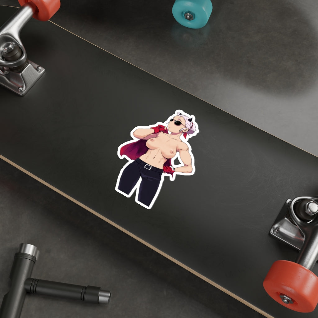 Topless Justice Helltaker Waterproof Sticker - Ecchi Vinyl Decal