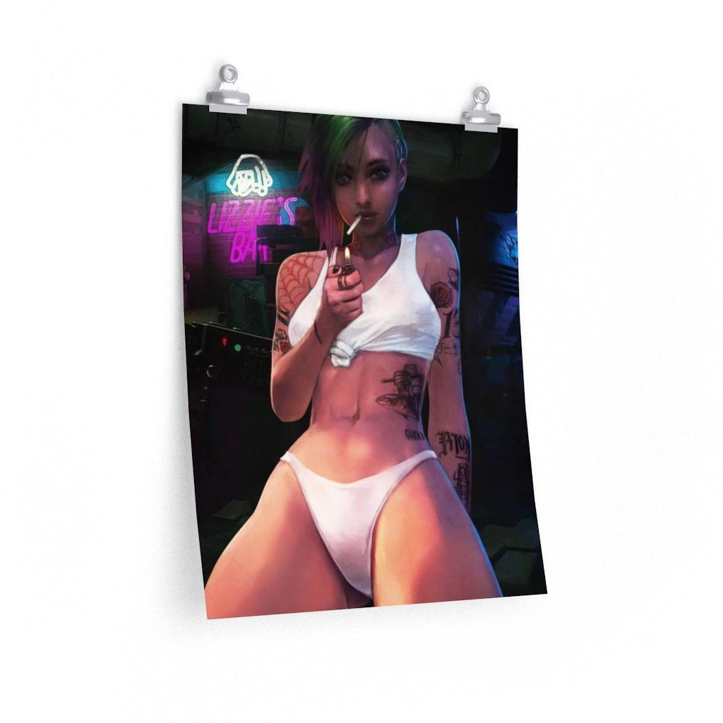 Sexy Judy Panties Cyberpunk 2077 Poster - Lewd Premium Matte Vertical Poster - Adult Wall Art